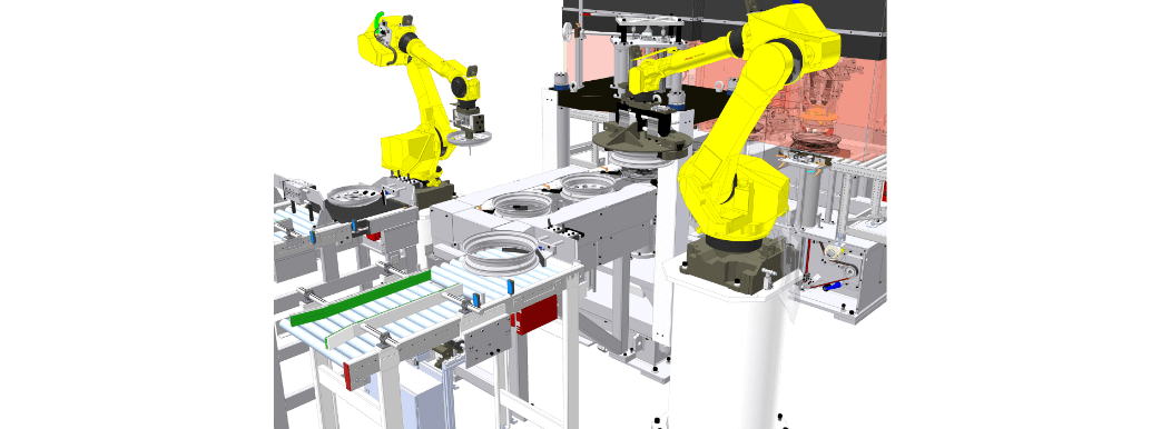 Automation of a rim disc assembly line