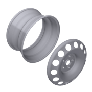 Rim and disc for vehicle wheels